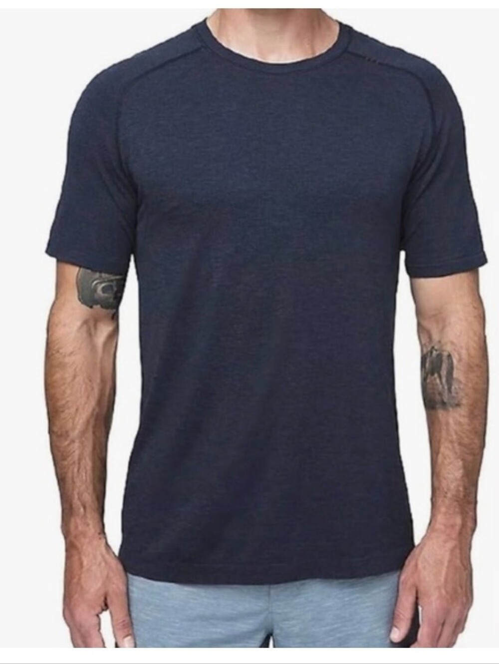 Lululemon Men's Metal Vent Tech Navy Short Sleeve Shirt